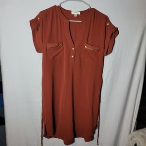 5/$20 Beautiful Brown Red Rustic Womens Blouse